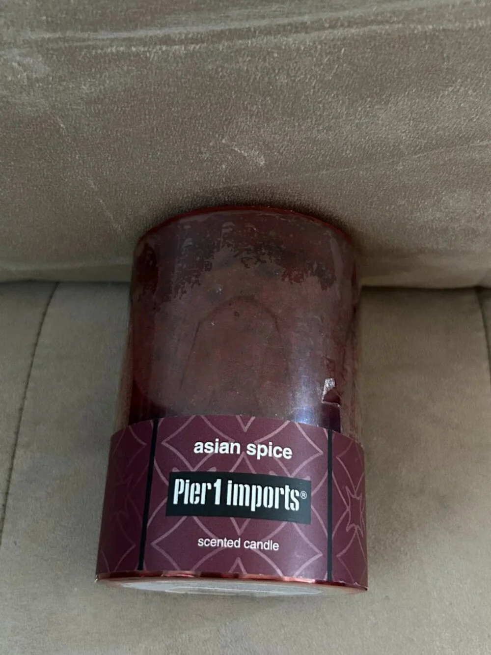 Pier 1 Imports Asian Spice 3x4 Pillar Candle NEW Sealed Discontinued